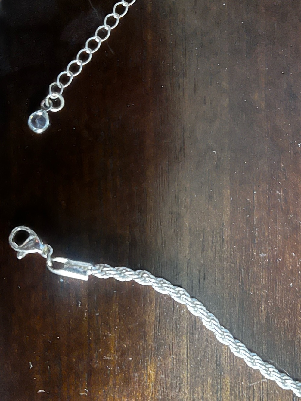 Sterling Silver Braided Rope Necklace - Silver